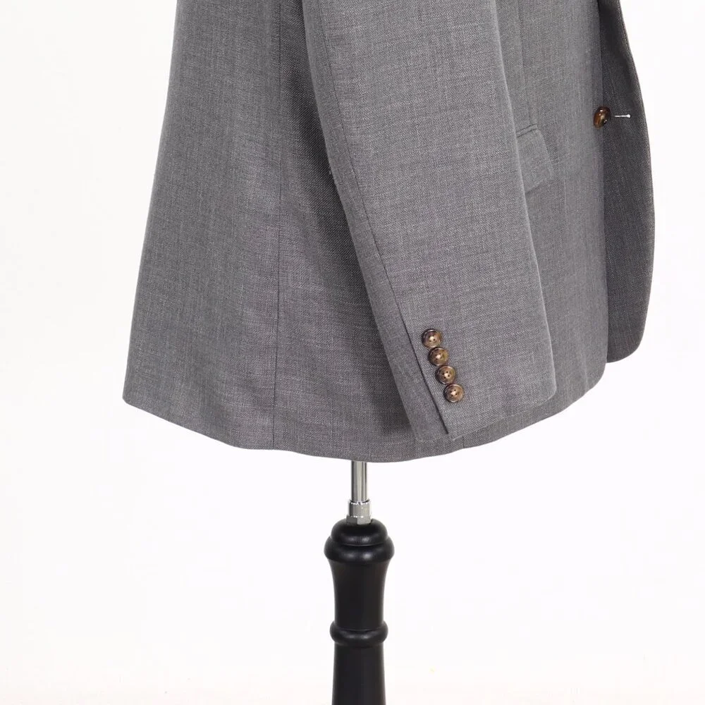 Ralph Lauren 46L Gray Solid 2-Button Sport Coat Blazer Jacket G636